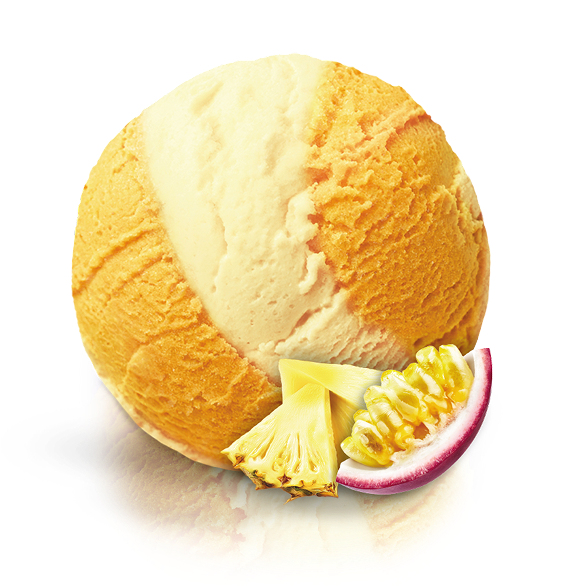 «MOROZPRODUCT» pineapple-passion fruit with a layer of creamy sorbet in ditches «MOROZPRODUCT» pineapple-passion fruit with a layer of creamy sorbet in ditches